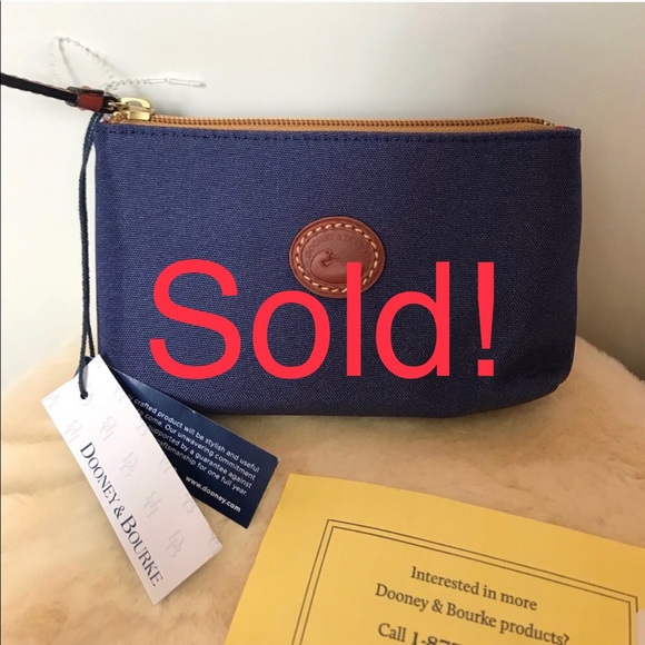 Dooney & Bourke Handbags - Dooney & Bourke Zipper Cosmetic Pouch Navy Blue